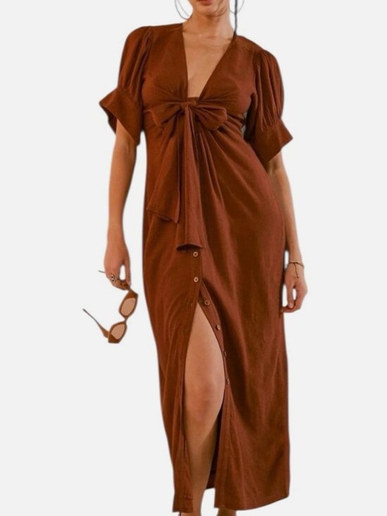 Free People Dresses & Skirts - Free People Vintage Summer Midi Dress in Rust Size Large